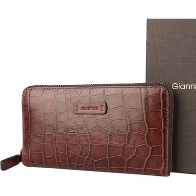 Luxusní tmavěhnědá kožená peněženka Gianni Conti no. 9498
