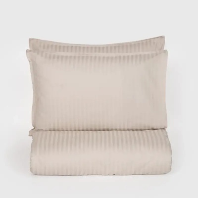 Dilios Спално бельо памучен сатен без долен чаршаф СЕВИЛЯ ЛУКС пясъчно сиво 3 части