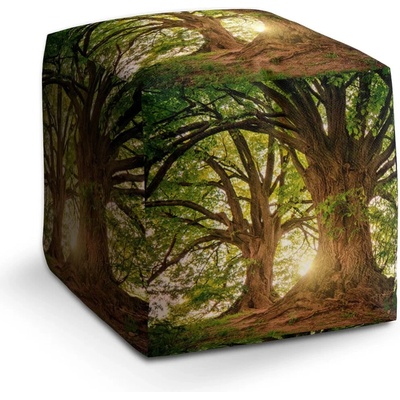 Sablio Taburet Cube Stromy: 40x40x40 cm