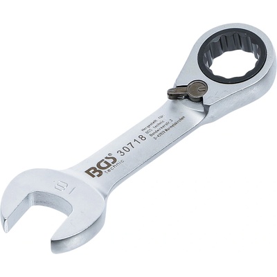 BGS Technic Račňový očkoplochý kľúč krátky prepínateľný 18 mm BGS 30718