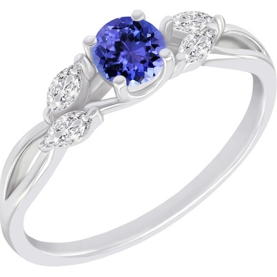 Eppi Zásnubný prsteň s tanzanitom a marquise lab grown diamantmi Fera R46798