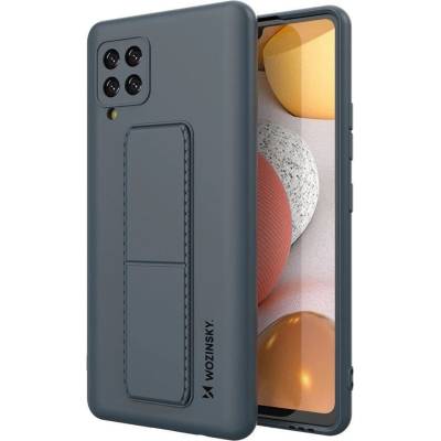 Wozinsky Калъф за телефон Wozinsky Kickstand Flexible Silicone със стойка за Samsung Galaxy A42 5G, тъмносин