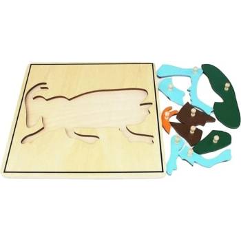 Image 1 of Smart Baby Дървен пъзел с животни Smart Baby - Скакалец, 9 части (MO46-1)