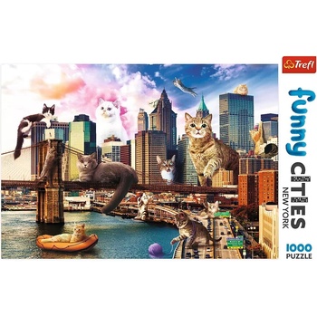 Trefl Crazy City: Macskák New Yorkban 1000db-os puzzle (10595T) (10595T) (10595T)