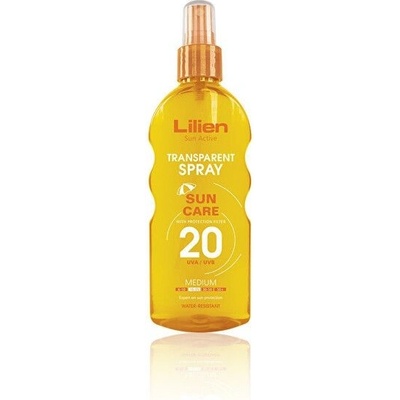 Lilien Sun Active transparentní sprej na opalování SPF20 200 ml