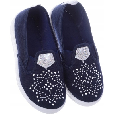 Dievčenské zasúvacie tenisky tmavomodré