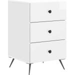 vidaXL Нощен шкаф Бял гланц 43 x 41 x 66, 5 см Инженерна дървесина (895479)