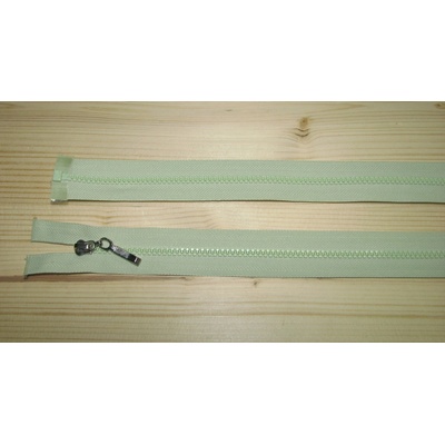 Kostenný zips zelený svetlý 3mm deliteľný jednosmerný 40cm