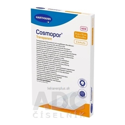 Cosmopor transparent priehľadné fóliové krytie na rany sterilné 5 ks