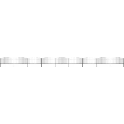 vidaXL Zahradní plot s hroty ocel (0,5–0,75) x 15,3 m černý