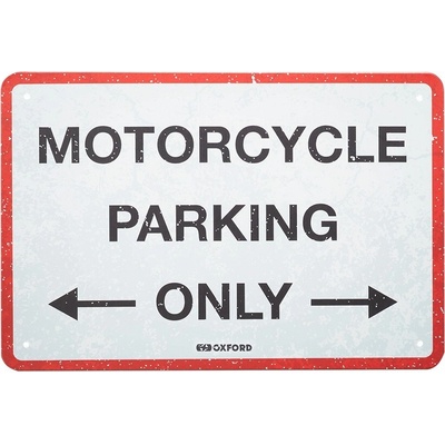 plechová cedule PARKING, OXFORD (červená/šedá, rozměr 30 x 20 cm) M000-1292