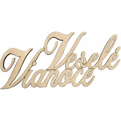 DREVENÝ NÁPIS "Veselé Vianoce„ 12cm HNEDÝ