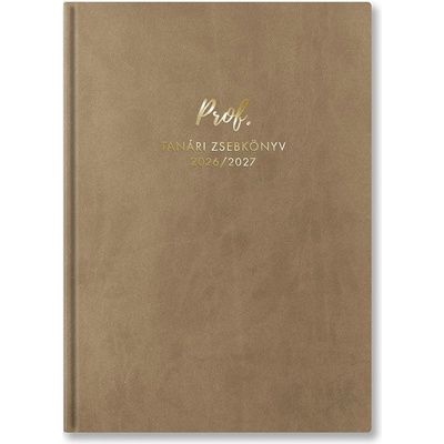 TopTimer Джобна книга за учителя TOPTIMER Prof PVC кожена корица A/5 седмична 145x205 mm Drapp 2026-2027 27P100C-702 (27P100C-702)