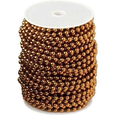 Bronzová závěsná dekorativní girlanda z perliček v rolce - 9*9*12cm - 25 m - J-Line by Jolipa