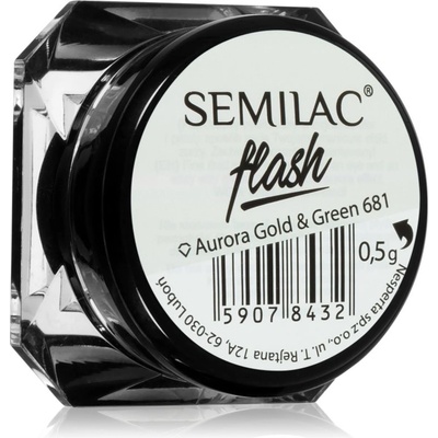Semilac Flash trblietavý prášok na nechty Aurora Gold & Green 681 0,2 g