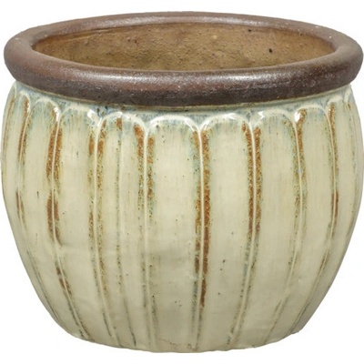 Lafiora Kvetináč glazovaná keramika 36 x 28 cm modrá biela