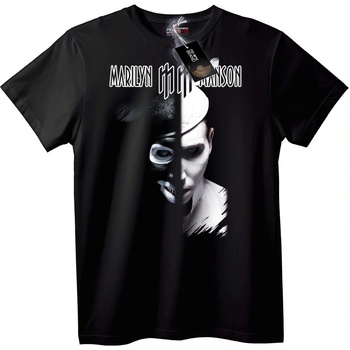 NOONEBRAND Тениска Marilyn Manson Разделено Лице - L, White
