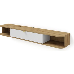 BIM Furniture Окачен ТВ шкаф Icarus 156 cm, дъб артисан/бял мат (ICARUSTVSTARTOAKWM)