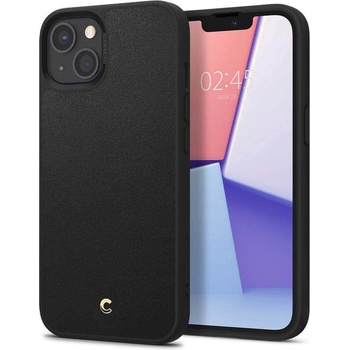 Spigen Cyrill Leather Brick Case - дизайнерски кожен кейс за iPhone 13 (черен)