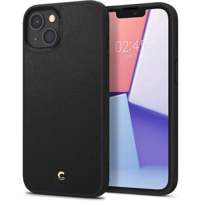 Spigen Cyrill Leather Brick Case - дизайнерски кожен кейс за iPhone 13 (черен)