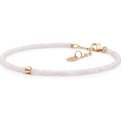 Gaura Pearls Korálkový náramek s růžovým křemenem Joela 222-56B Růžová