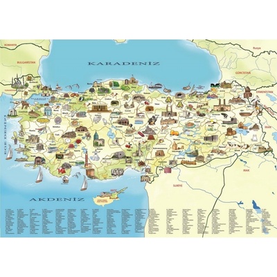 Art Karte der Türkei 260 dielov