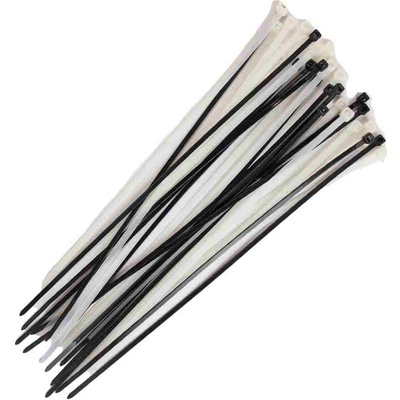 Sťahovacie pásky, 4,8 x 300 mm, biela, 100 ks