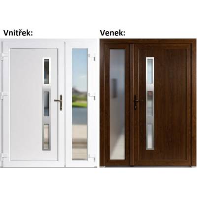 Soft Venus Inox Sklo Nisip Zlatý dub/bílá 200 cm