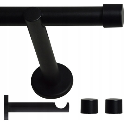 VOPPI GARNÝŽ JEDNOŘADÝ LOFT 19MM 220 CM ČERNÝ