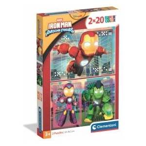 Clementoni -CLE puzzle 2x20 SuperKolor IronMan_. . Friends 24828