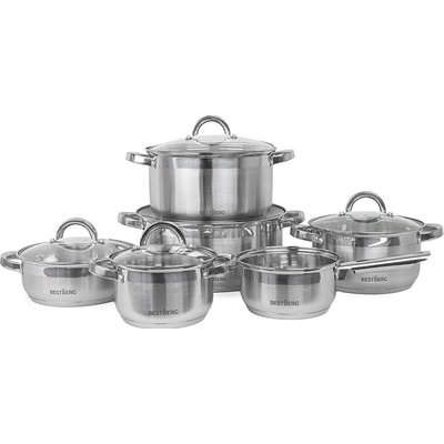 BestBerg 11 ks sada nerezových hrnců BBSC-11 – Zboží Mobilmania