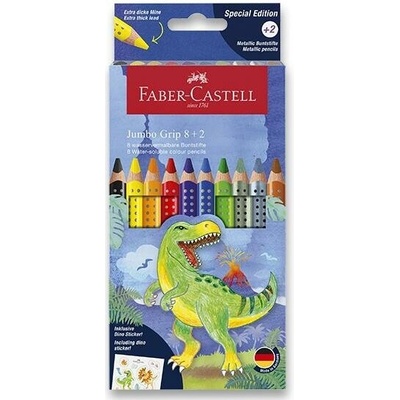 Faber-Castell Colour Grip Jumbo Dinosaurus 110922 pastelky 10 barev