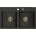 Mexen Hektor гранитна мивка с 2 камери 800 x 480 mm, черно/златист металик, златен (6521802000-75-G)