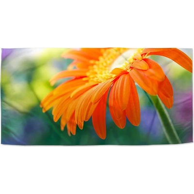 Sablio Ručník s potiskem Oranžová gerbera 50 x 100 cm