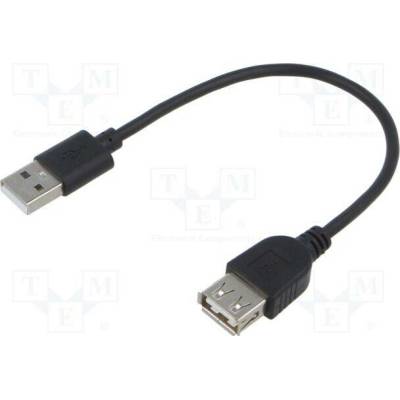 Akyga AK-USB-23 USB 2.0, USB A zásuvka, USB A vidlice, niklovaný, 0,15m