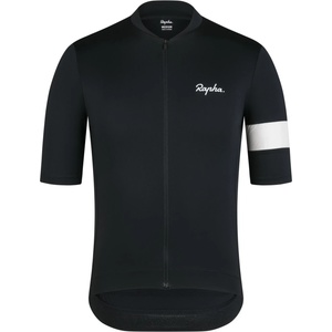 Rapha Мъжка фланелка с къс ръкав за колоездене Rapha Core Jersey Cycling jersey - Black / White (056-3756-0111)