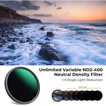 K&F Concept 82 mm Variable ND2-400 филтър за обектив Green coating Nano-D Series (3200212)