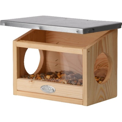 Esschert Design Krmítko pro veverky s pozink. Stříškou SINGLE, 25 x 17,5 x19 cm – Sleviste.cz