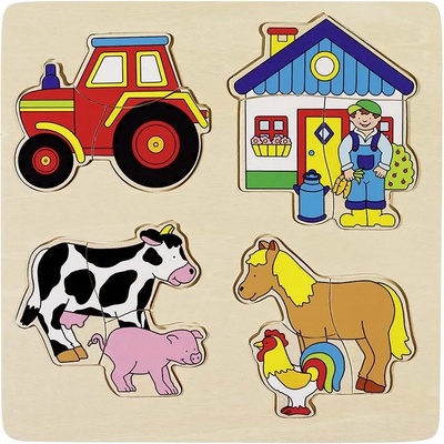 Goki Дървен пъзел Goki - Ферма (57902)