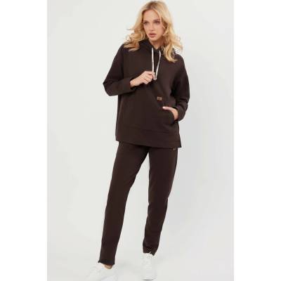 Italian Fashion Dámske teplakové nohavice Lagos bavlna Hnedá