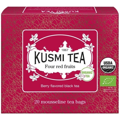 Kusmi Tea Черен чай Four Red Fruits в муселинови торбички 20 бр (21715A1120)