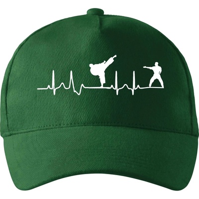 Karate EKG so zahnutým šiltom a látkovou sponou Fľaškovozelená