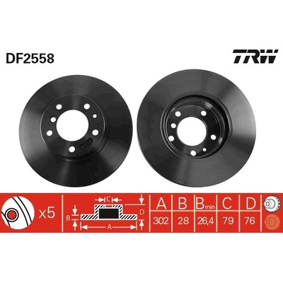 TRW Brzdový kotouč DF2558
