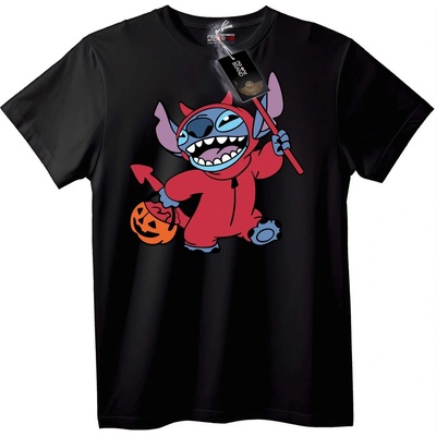 NOONEBRAND Тениска Halloween Stitch Дявол - 7XL, Black