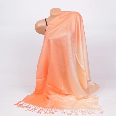 Дамски шал в преливащо коралово-оранжево