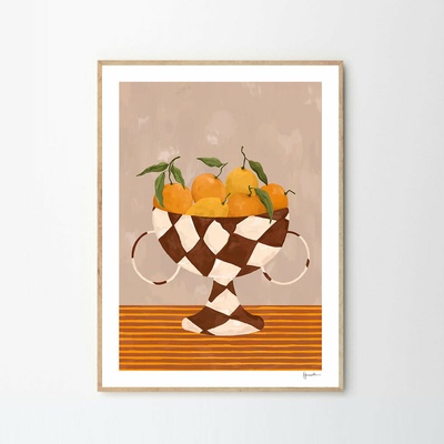 Moikka Plagát Lemons & Oranges in Checkered Vase by Frankie Penwill Lemons & Oranges in Checkered Vase