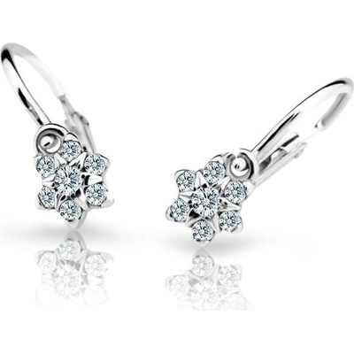 Danfil detské náušnice kvetiny C2152 z bieleho zlata white brizura