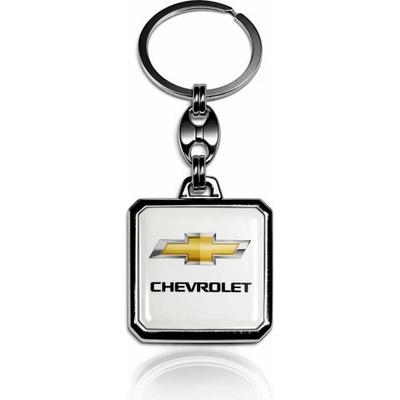 Prívesok na kľúče AutoZulu živicová Chevrolet hranatá biela