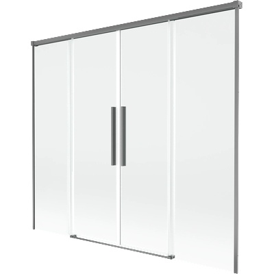 Mexen Rox параван за вана, двукрилен, плъзгащ се, 180 x 150 см, прозрачен, gun metal - 8C9-180-002-95-00 (8C9-180-002-95-00)