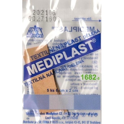 Mediplast textilná náplasť delená 6 cm x 2 cm 5 ks